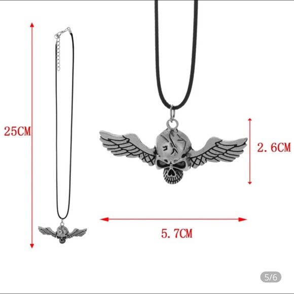 Angel Fly Skull Rearview Mirror Car Pendant - Picture 4 of 5